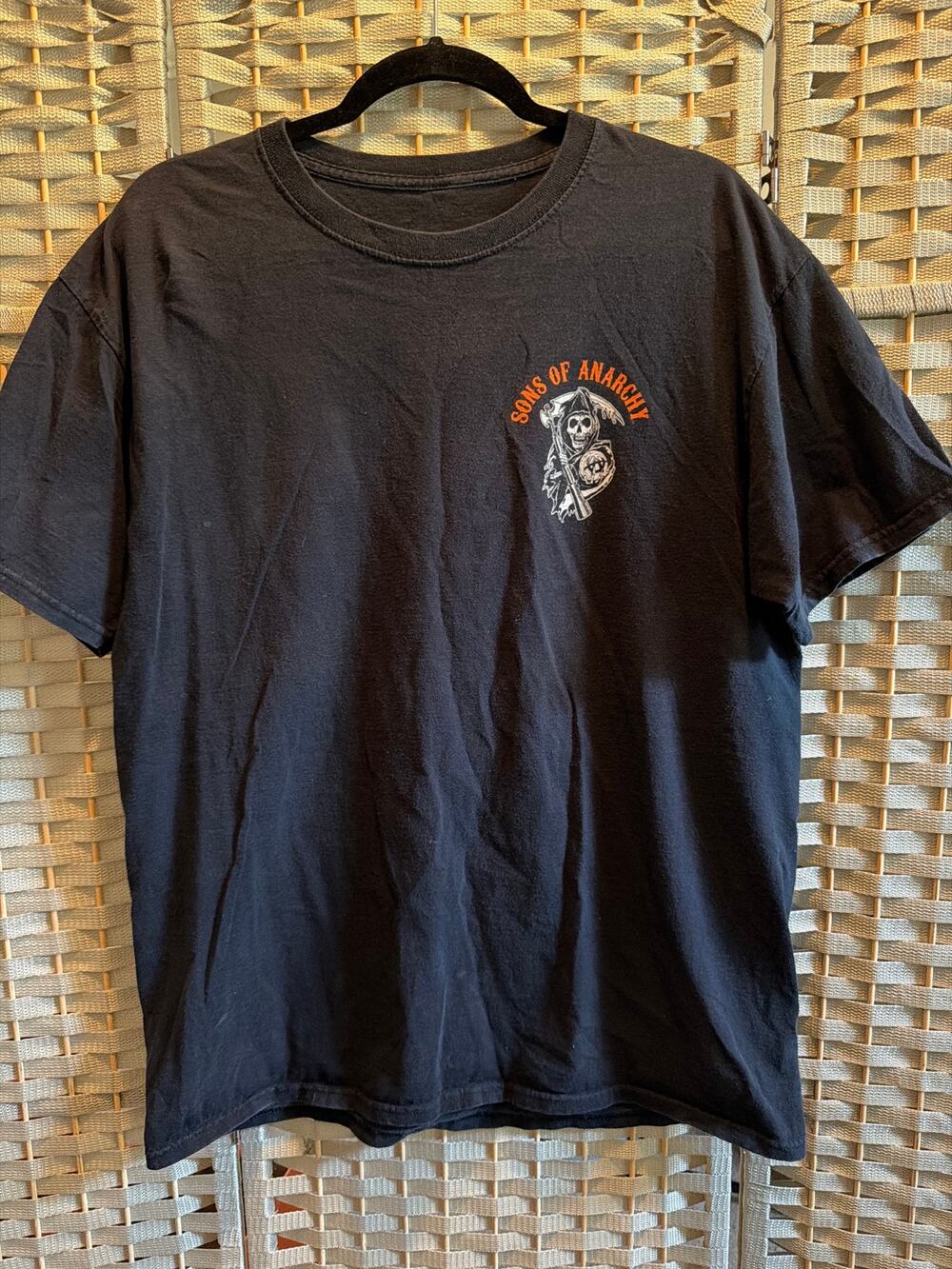 Sons of Anarchy T Shirt Black Grim Reaper Double Sided Graphic Biker TV Series L
